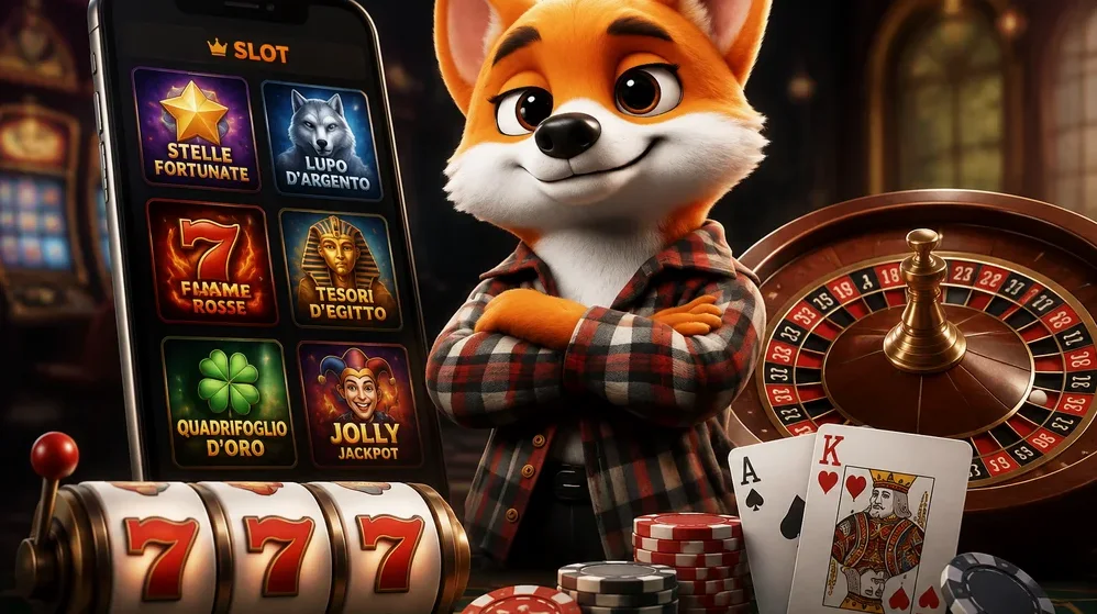 griglia di slot, tavolo roulette live e carte da gioco